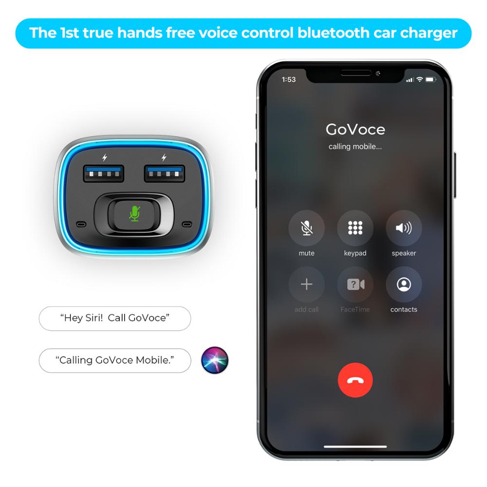 GoVoCE Bluetooth Auto Ladegerät Mit Siri & Google Stimme Kontrolle Drahtlose Auto Ladegerät USB Schnelle Usb-chargeres Für Telefon