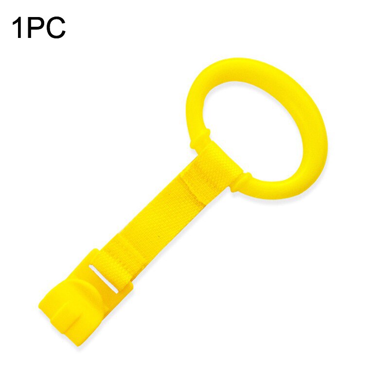 Neue 4 teile/los ziehen Ring Für Laufstall Baby Krippe Haken Allgemeine Verwendung Baby Spielzeug Anhänger Bett Ringe Haken Hängenden Ring helfen Baby Stehen: 1PC Gelb