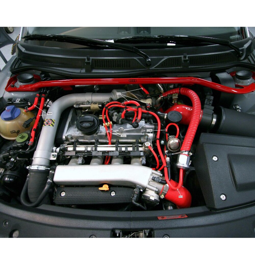 Durite en silicone pour voiture, tuyau à vide, 5 mètres, 3mm/4mm/6mm/8mm, quatre couleurs