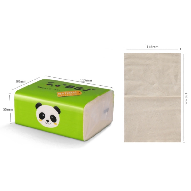 Household Natural Color Panda Paper Towels For Home Kitchen Cleaning Tools Accessories Cleaning Toilet Papers 100 Sheets