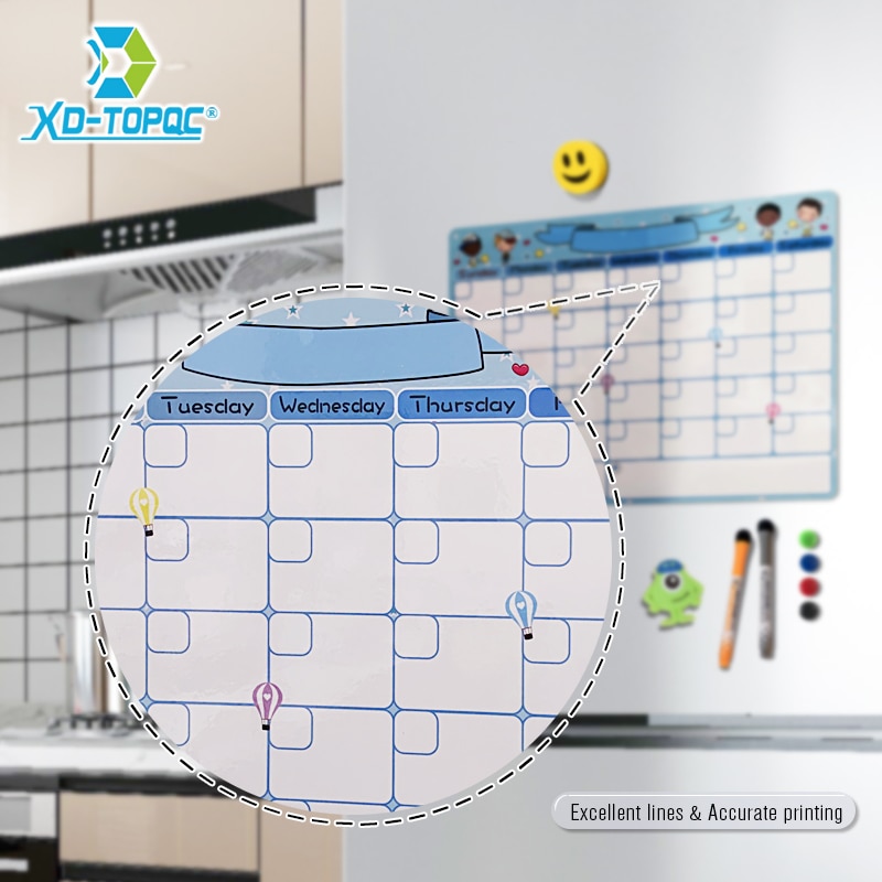 Cute A3 Magnetic Calendar Daily Schedule Whiteboard Monthly Planner Dry Wipe 30*40cm Flexible Kids Message White Board For Notes