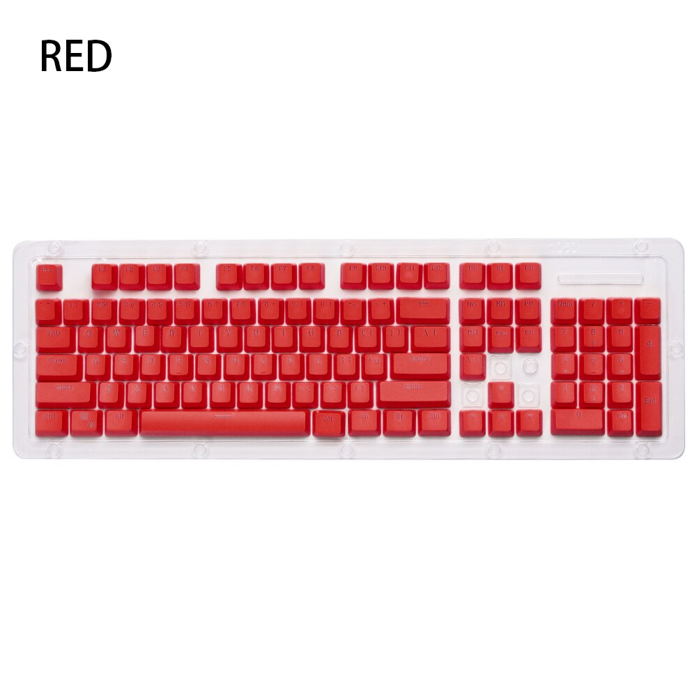 1Set 443*152*30mm Universal PBT 104 Keys Dual-color Backlit Mechanical Keyboard Keycap DIY Keyboard Accessories: Red