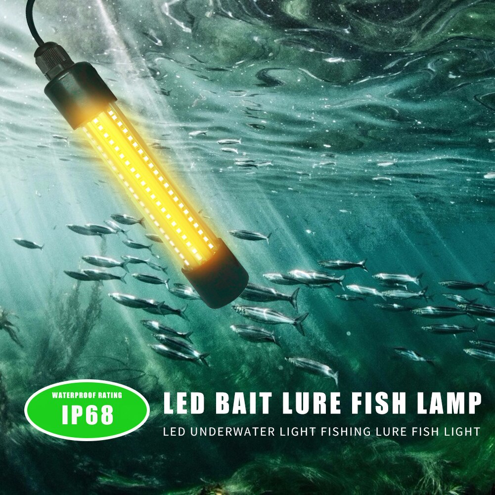 IP68 Waterdichte 20W 126 2835 Led Trap Lamp Onderwater Vis Finding Vissen Trekt Lokken Aas Lichten: Geel