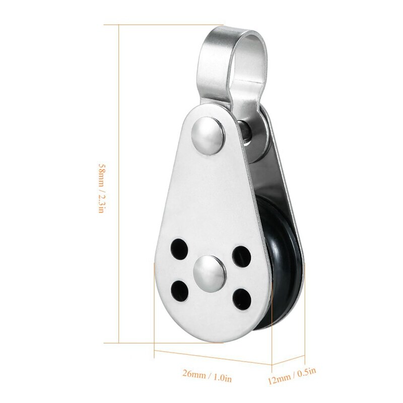2 Stuks Rvs Katrol Blokken Voor Kajak Kano Boot Anker Trolley Kit