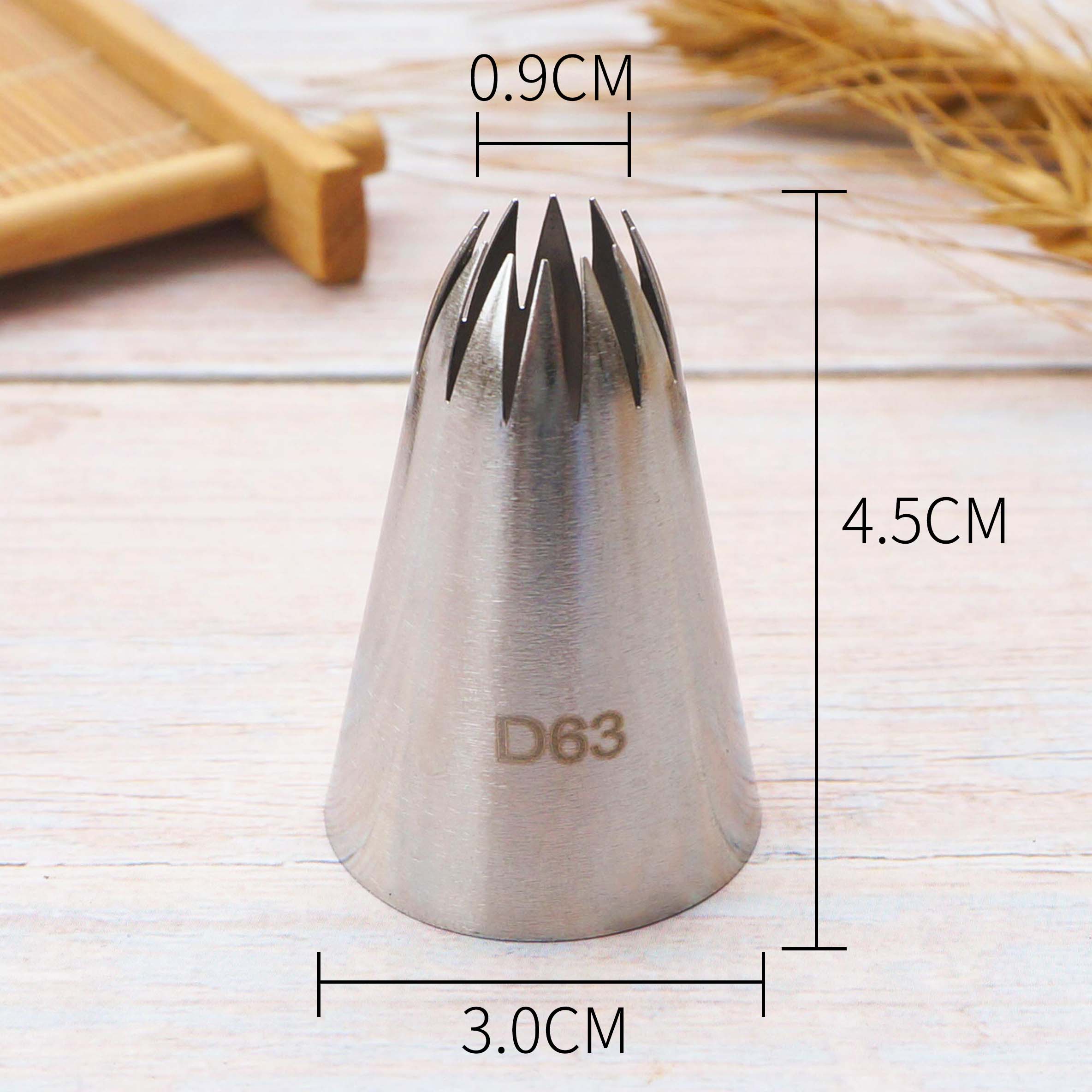 #E12 D63 Close Star Cake Decorating Pastry Piping Nozzle Icing Tips Bakeware Kitchen Cookies Tools Stainless Steel: D63