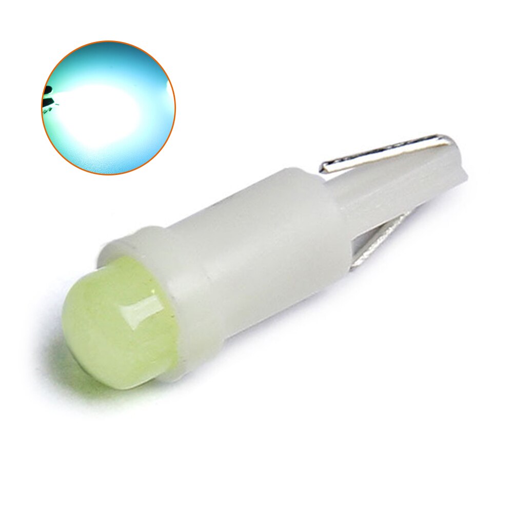 10Pcs T5 1SMD LEDs Car Light Bulb COB LEDs Cluster Gauges Dashboard Instruments Panel Climate Base Lamp Light Indicator: Ice blue