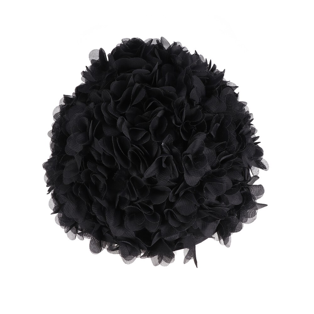 3D Flower Petals Shaped Swim Cap Swimming Hat Adults Bathing Cap Black