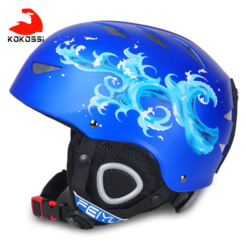 Kokossi Kinderen Hoge Ski Snowboard Fietshelm Outdoor Fitness Sport Winter Warm Houden Veiligheid Hoofdbescherming: Blue / S