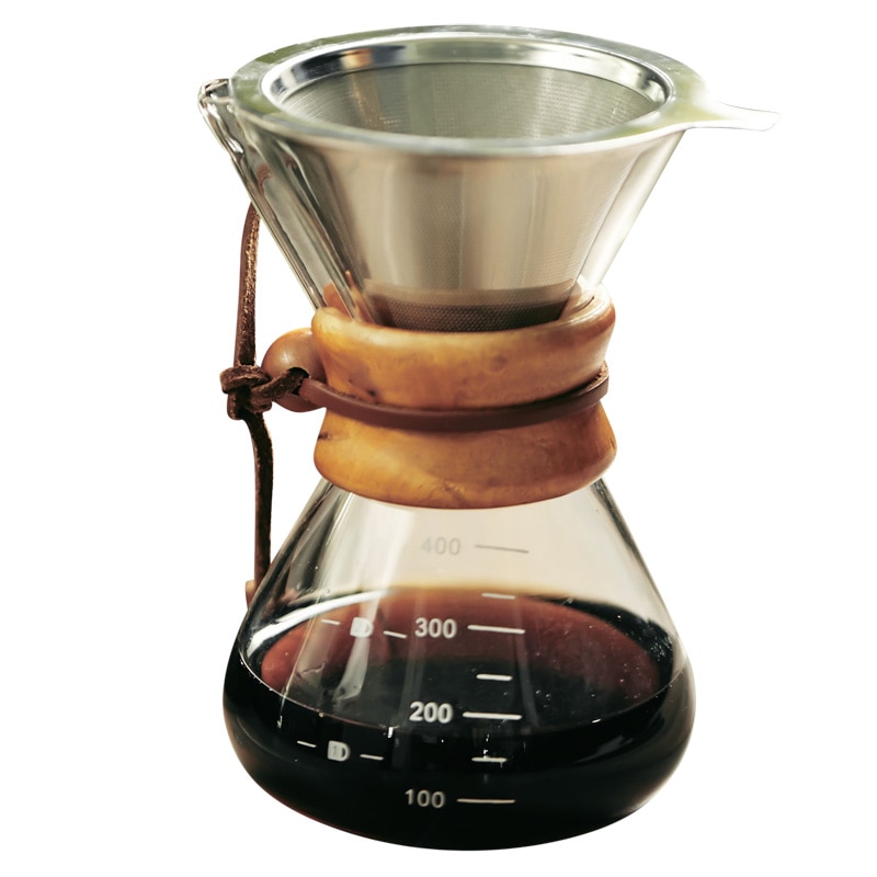 400ML/600ML Glass Coffee Pot High-temperature Resistant Coffee Maker Espresso Moka Coffee Machine With Stainless Steel Filter