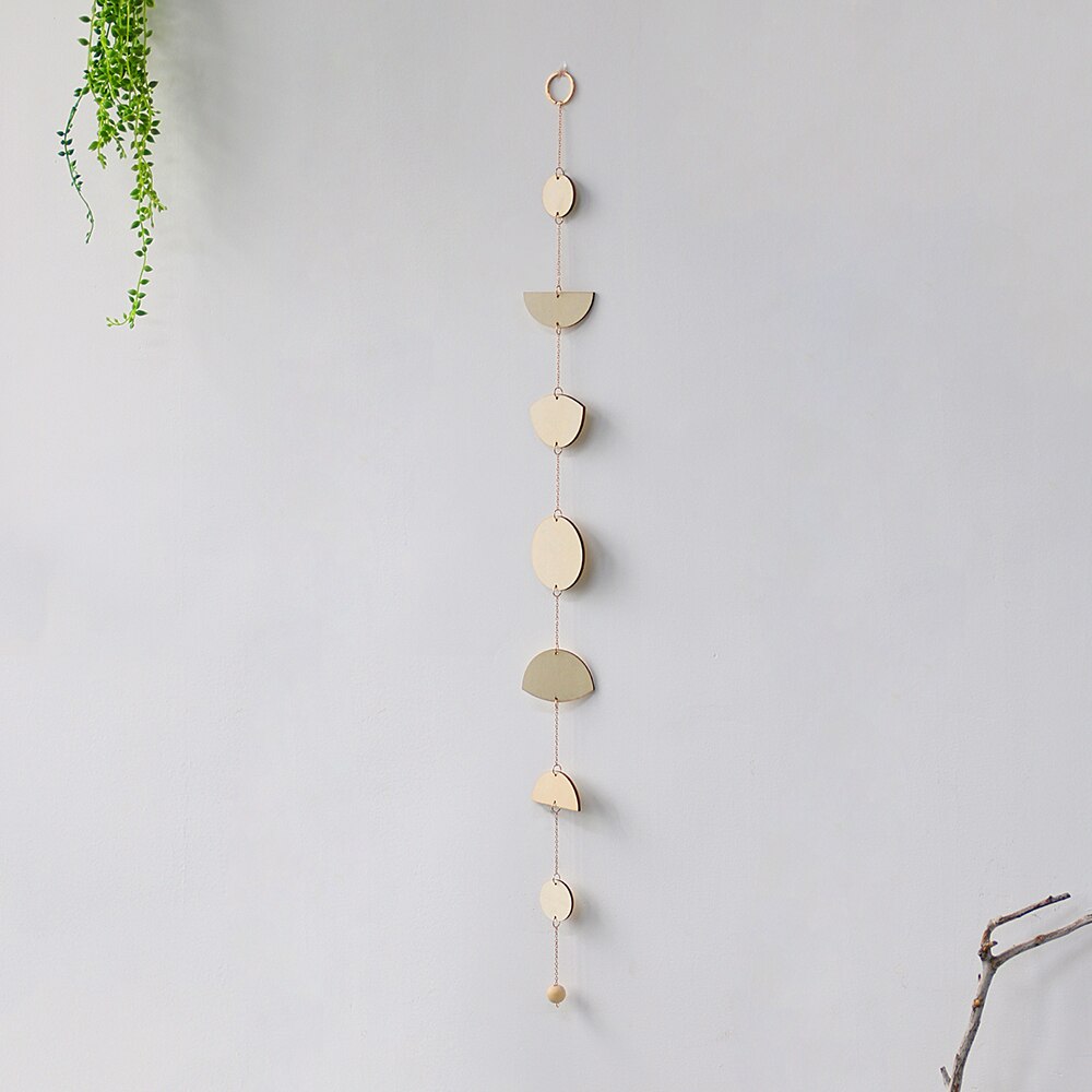 Moon Phase Wall Hanging Boho Home Decor Modern Celestial Phases Decoration Art Wall Decor for Bedroom, Living Room: sun  wooden