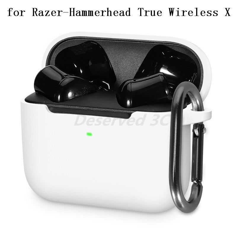Case Compatible for Razer-Hammerhead True Wireless X/2nd Gen Earphone Bluetooth Headset Silicone Impact-resistant Cover Case: Lvory