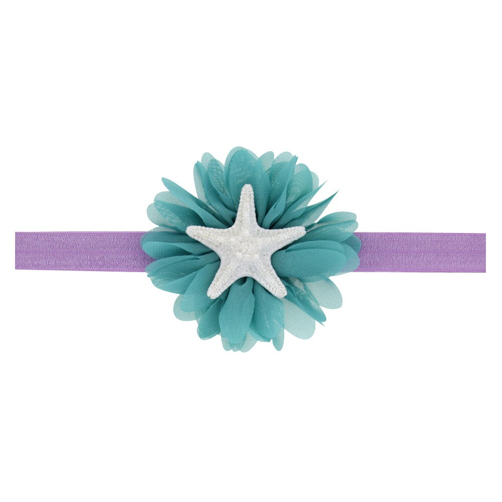 Mermaid sea shell flower elastic headband soft baby mermaid headband, Baby toddler headband, under the sea photo prop HB341S: Dark Green