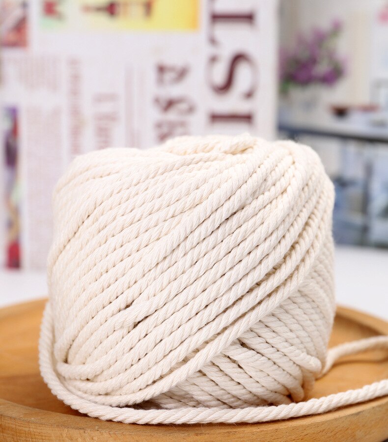 50-200meters Macrame Cord Natural Macrame Rope Macrame String for Wall Hanging, Plant Hangers, Knitting, Decorative Projects: 50meters 4mm wide