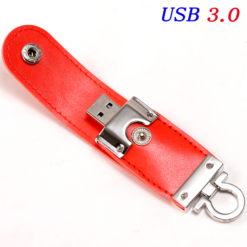 Leather keychain usb 3.0- flash drive 128 gb 32 gb 64 gb high-speed metal memory stick pen drives 16 gb red pendrive 8 gb usb 3.0- hard drive