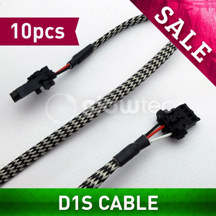 GLOWTEC 10pcs D1S HID Xenon relay cable Anti-static interference D1S D1R D3C HID headlihgt light Xenon Converter Wire
