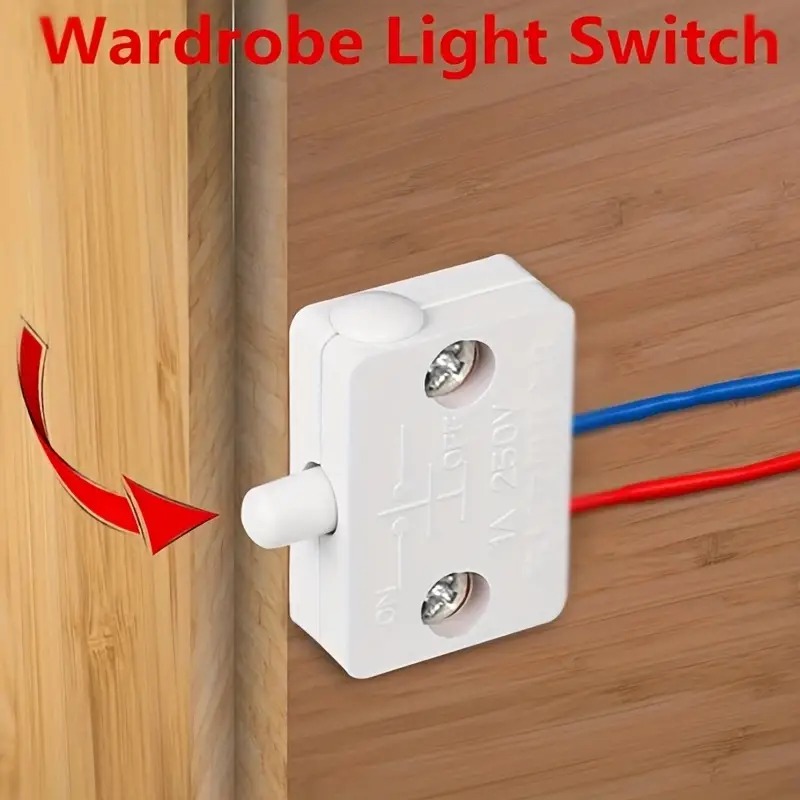 Automatic Cabinet Door Switch Wardrobe Closet Touch Activate Lights Switch Open On Close Off For Drawer to Power LED