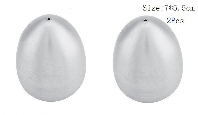 Äggformad kryddburk i rostfritt stål ricin kryddburkar pepparshaker grill saltlåda tandpetare plåt köksredskap: 1 hål -2 st