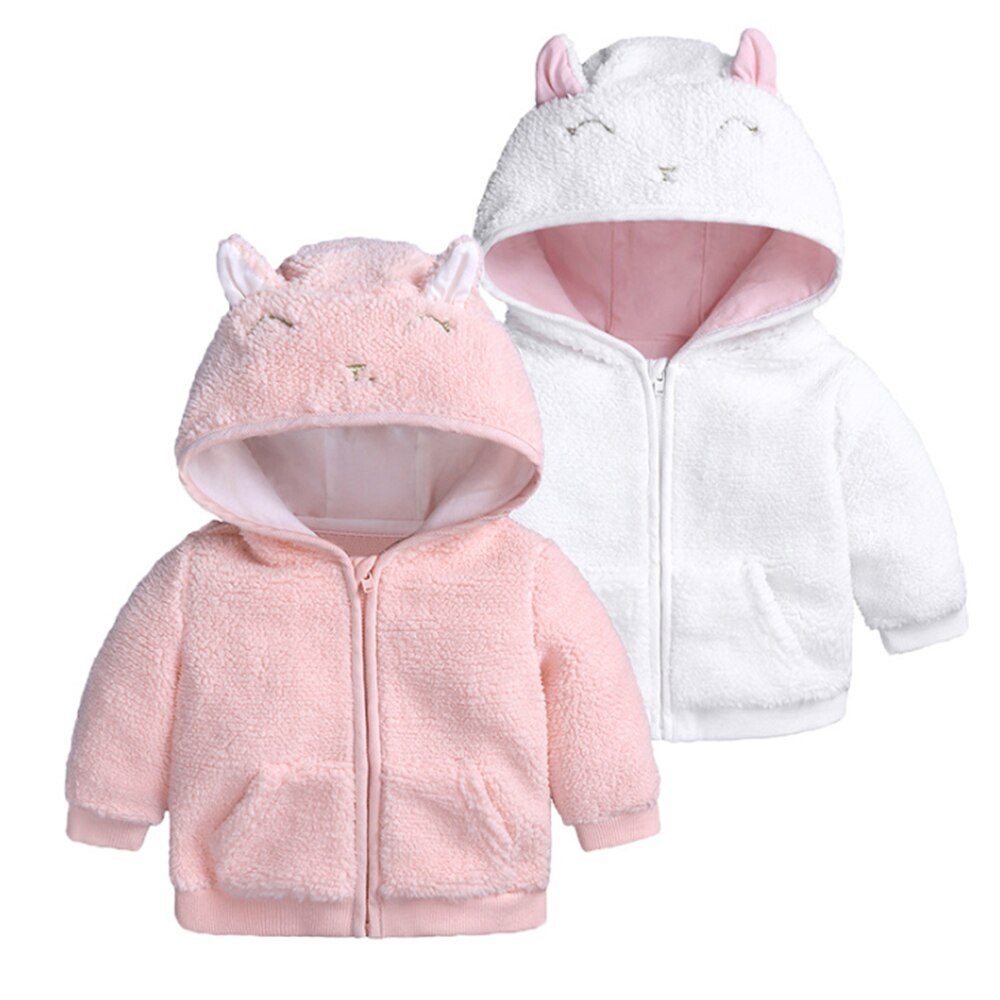 Mudkingdom baby jongens meisjes jassen schattige wollen jassen met capuchon warme kinderwinterkleding effen rits kinderkleding bovenkleding