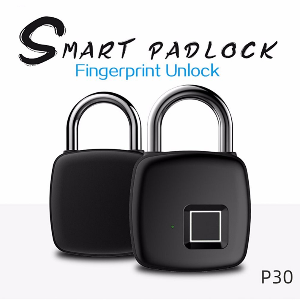 P30 Pure Vingerafdruk Unlock Smart Vingerafdruk Deurslot Veilig Hangslot Usb Opladen Waterdicht Keyless Anti-Diefstal Slot