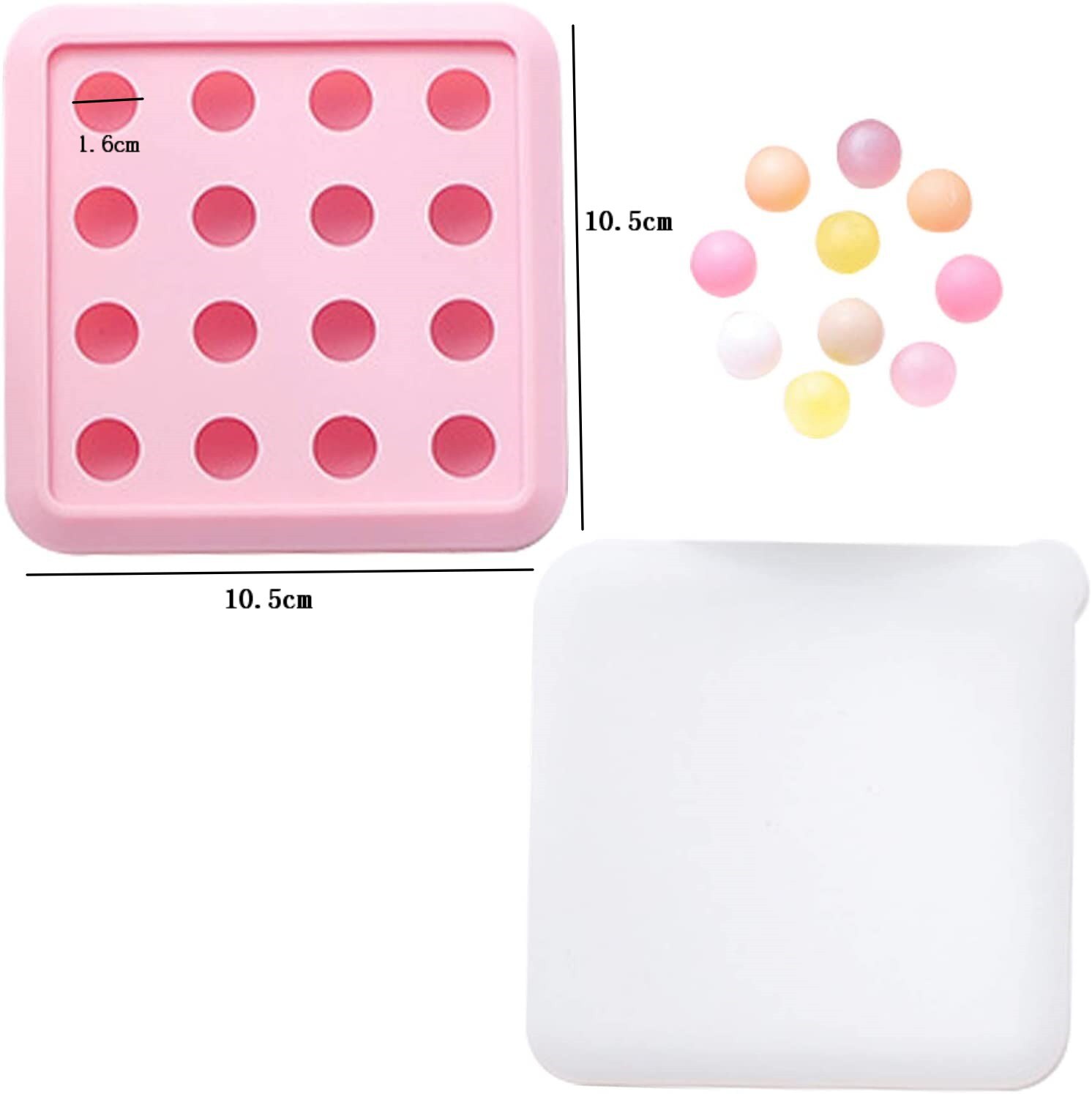 Kuglekugle silikoneform til kage bagværk bagning chokolade slik fondant bagværk rund form 3d sæbeform gør det selv dekoration: Pink 1.6cm 16 huller
