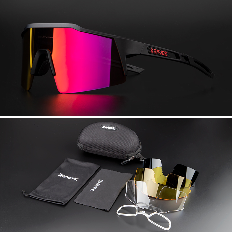 Gafas de sol polarizadas para ciclismo, gafas para bicicleta al aire libre, gafas para ciclismo de montaña para hombre, gafas para bicicleta de carretera para mujer, gafas de sol para bicicleta UV400: Rosa
