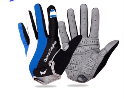 TANDT-Guantes de LICRA para ciclismo de montaña para hombre, manoplas de dedo completo de algodón para deportes al aire libre, Invierno: Azul / M