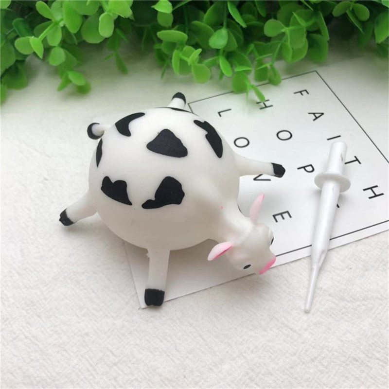 11 stili Divertente Squishy TPR Che Soffia Animale Spremere Anti-stress In Gomma Morbida Giochi Gonfiabili Palla Giocattoli Per I Bambini I Bambini G: cow