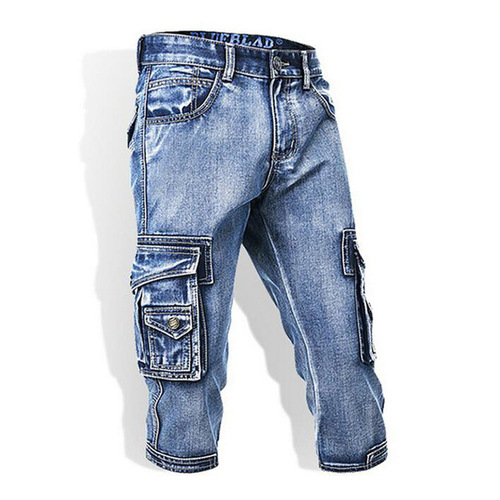Men Holes Jeans High Street Jeans Men Hip Hop Ripped Slim Jeans pants: 33