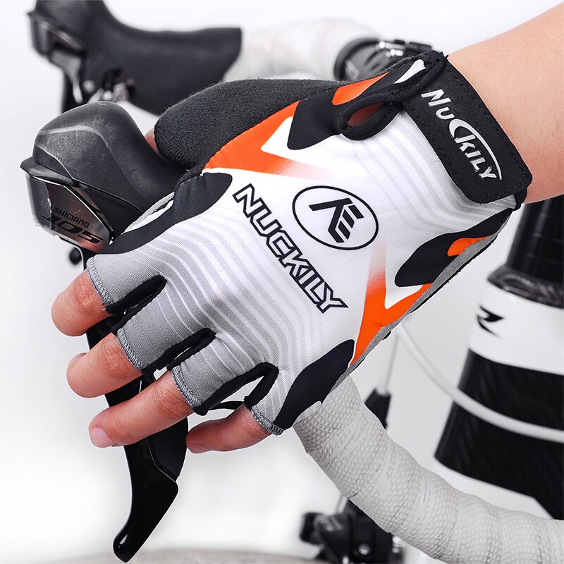 NUCKILY Short Finger Cycling Gloves Polyester Road Bike Hand Wear For Adults N3555