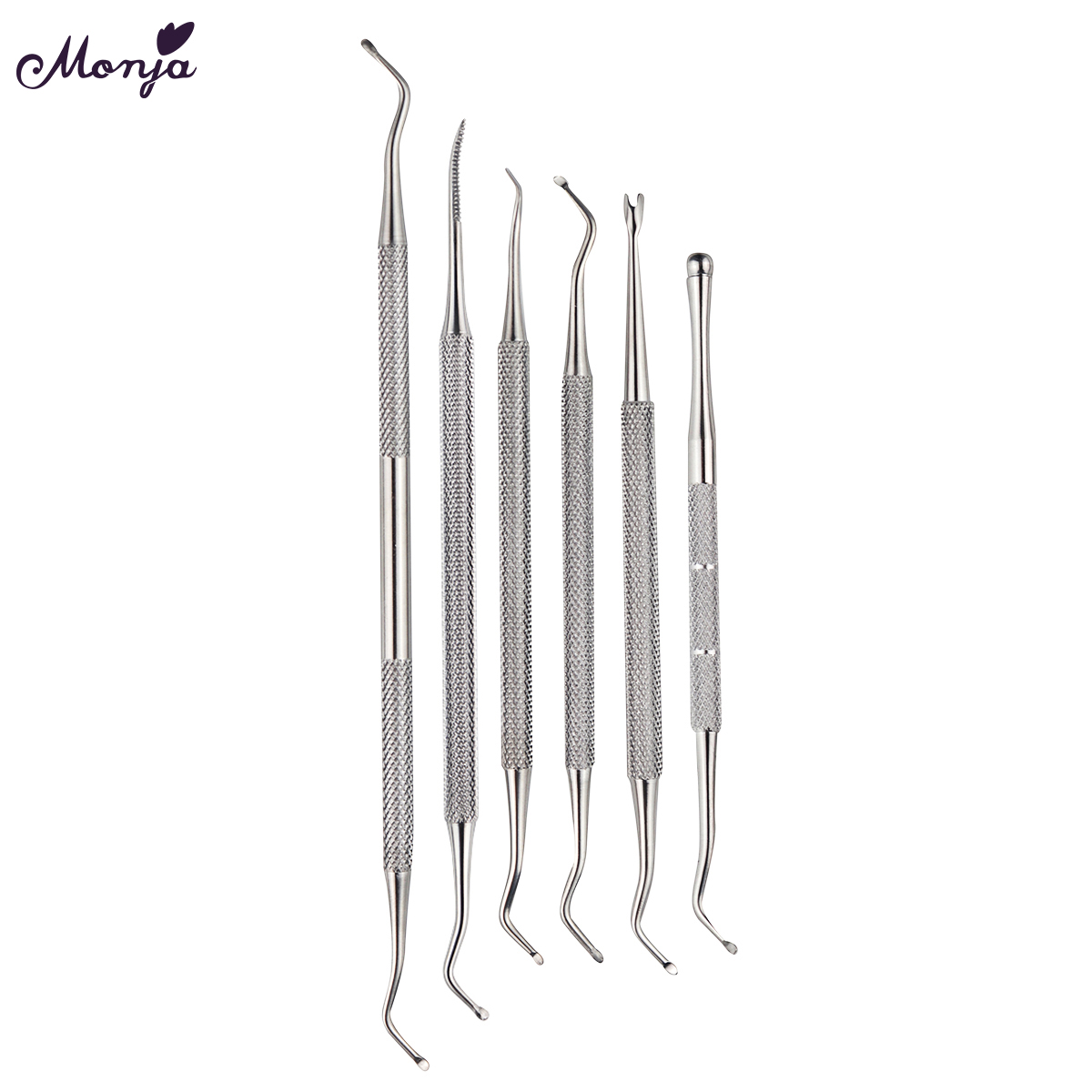 Monja-Lima de acero inoxidable para corrección de las uñas encarnadas, herramienta de pedicura de instalación y limpieza de las uñas encarnadas
