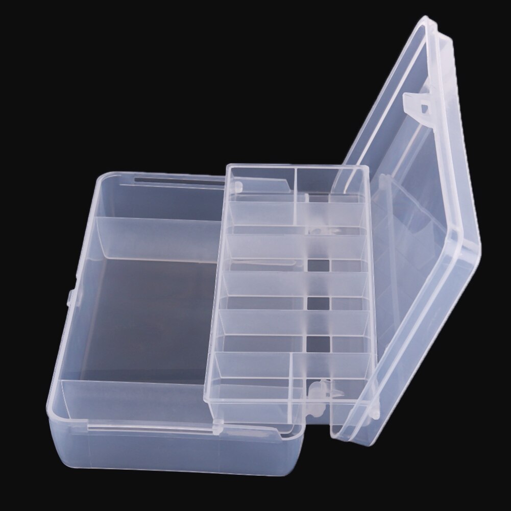 Non-toxic 2 Layer Fishing Lure Box Portable Transparent Visible peche Fish Tackle box 21X12cm Large Capacity Fishing Accessories