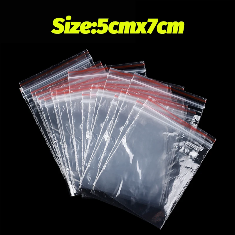 Tykkere gjennomsiktig selvforseglende pose smykker skopakking plast oppbevaringsposer gjenlukkbare glidelåser forseglingspose tykkelse 0.05mm