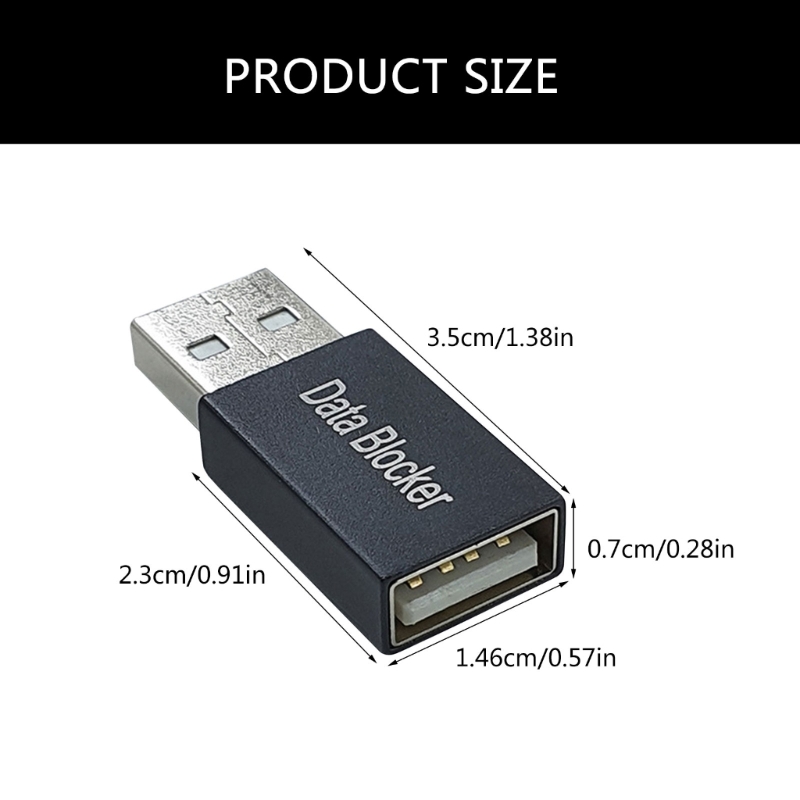 DN59 USB Data Blocker USB Charging Adapter with Highly Power Supports, 5V/3A Compatible for Various USB Gadgets USB Adapter