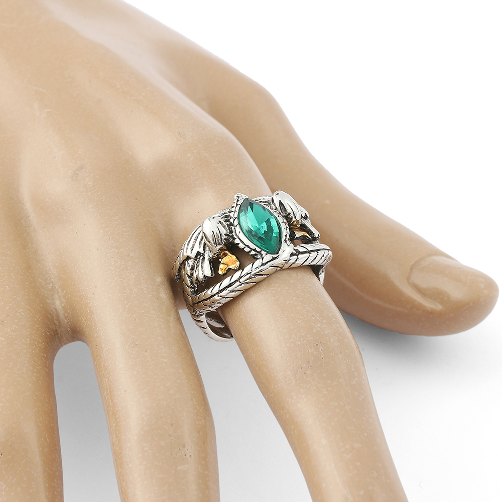 Bague de seigneur de Barahir, Aragorn, Gondor, bagues en cristal vert, créativité cosplay, bijoux de personnalité, pour hommes