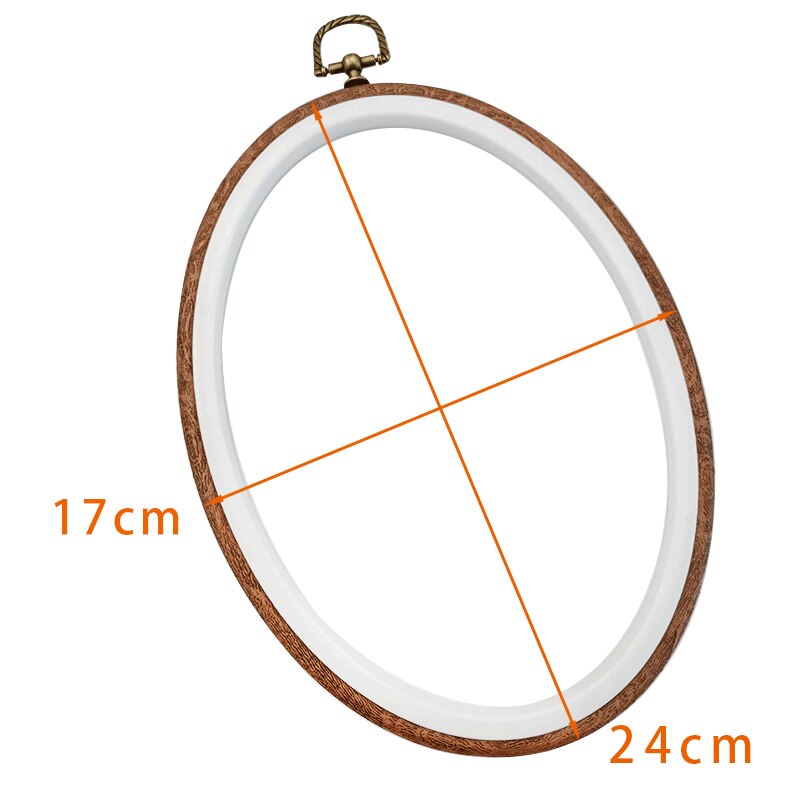 LMDZ Embroidery Circle Wood Hoop Circle Round Plastic DIY Art Craft Cross Stith Sewing Needwork Tools Flower Wreath Home Decor: Oval 17x24cm