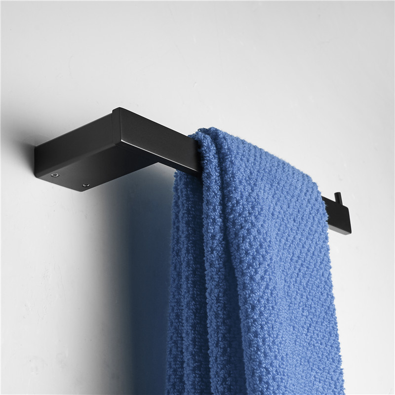 Matte Black Bath Hardware Sets Towel Rack Corner Shelf Paper Holder Towel Bar Stainless Steel Bathroom Hardware set: Towel ring