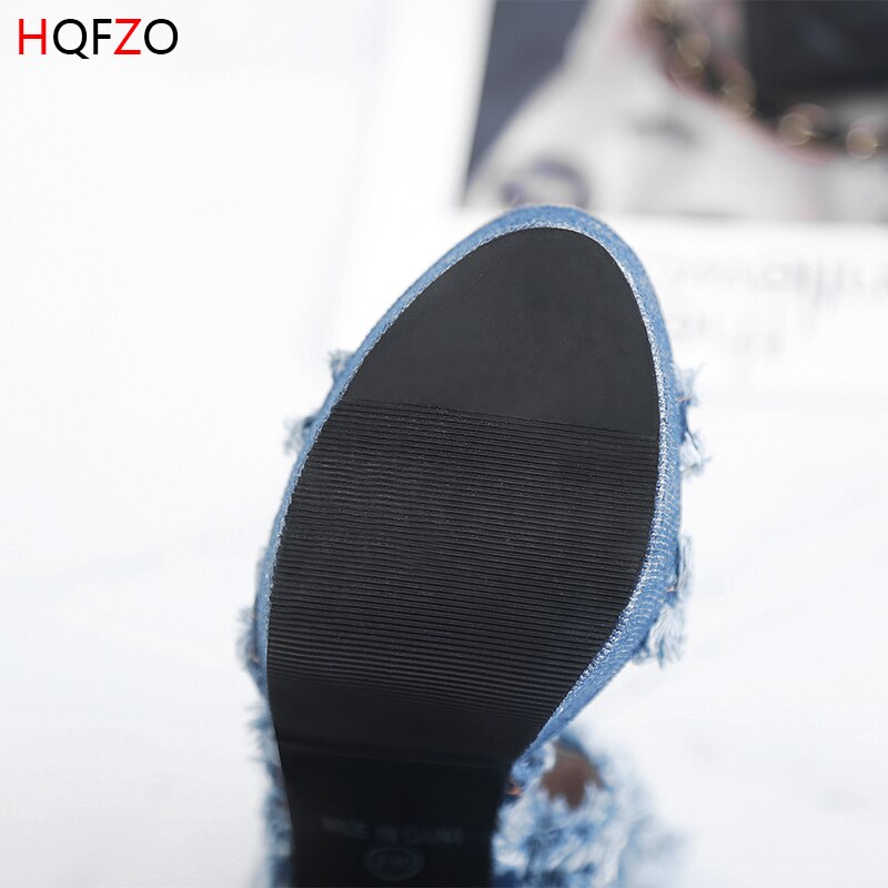 Hqfzo strakke hoge jeans laarzen sexy doe oude overknee laarzen hoge hakken peep toe schoenen damesschoenen zomer