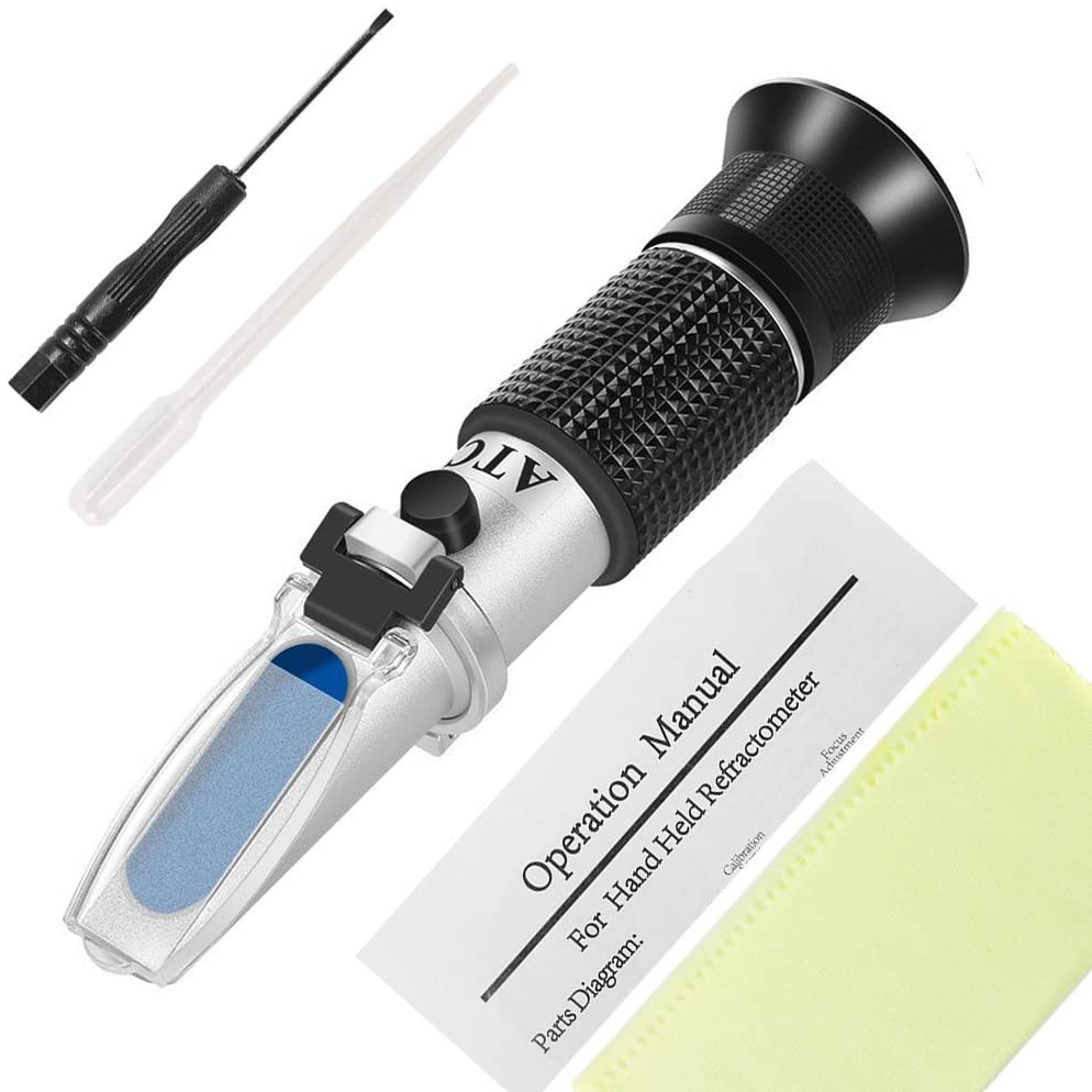 3 In 1 Grape & Alcohol Refractometer RHW-25VATC 0-25% Vol 0-40% Brix 0-22Baume Wijn Refractometer Alcohol meter Voor Moonshine: no with case