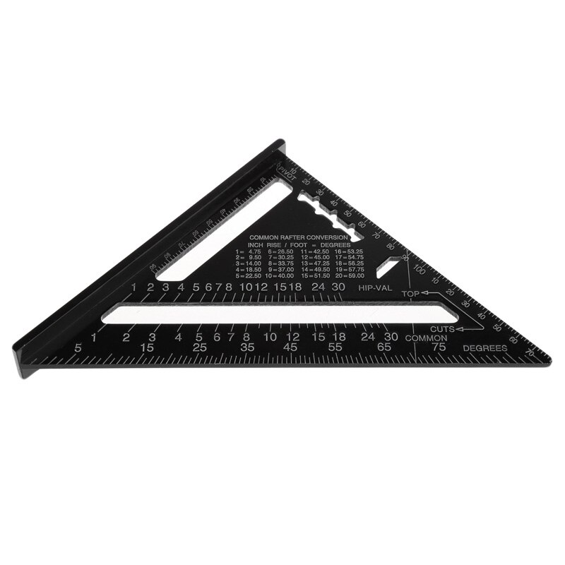 7 Inch Metric Aluminum Alloy Triangle Angle Square Ruler for Woodworking Speed Square Angle Protractor Measuring Tools
