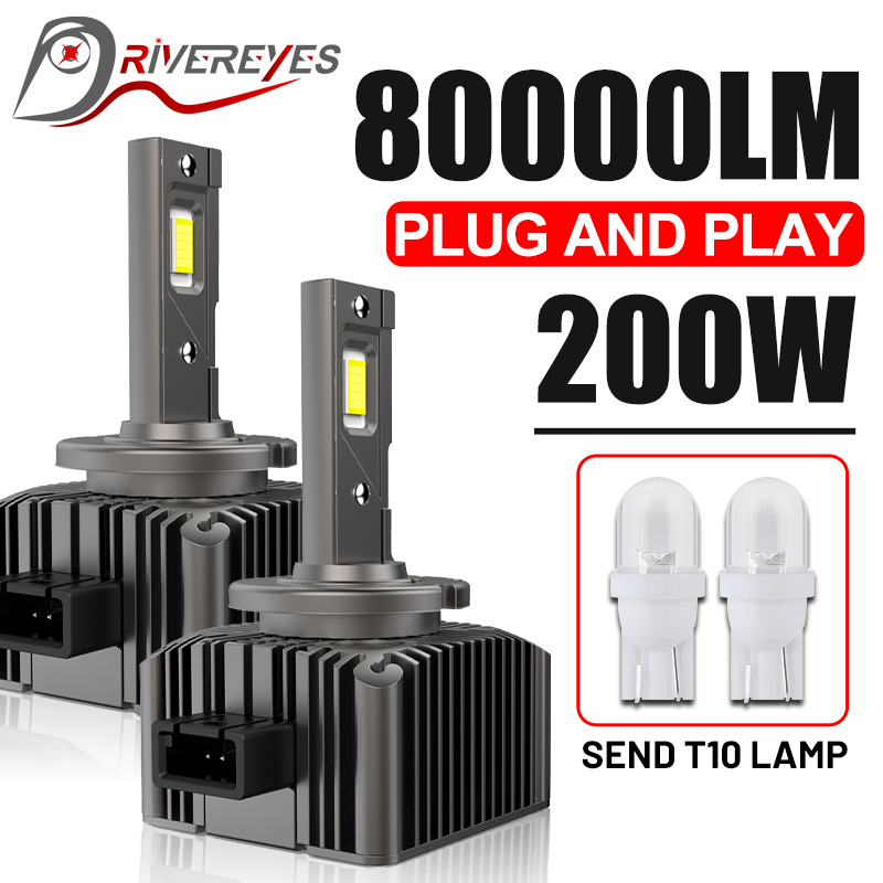 D1S LED Ajovalot 80000LM D3S Canbus Xenon Polttimo 200W 6000K 12V