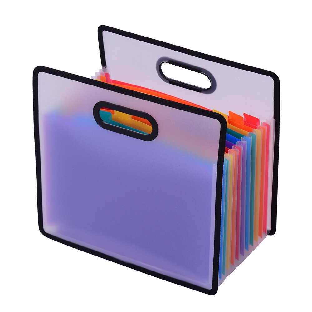 Accordion Expanding File Folder A4 Paper Filing Cabinet 12 Pockets Rainbow Coloured Portable Receipt Organizer With File Guide: Default Title