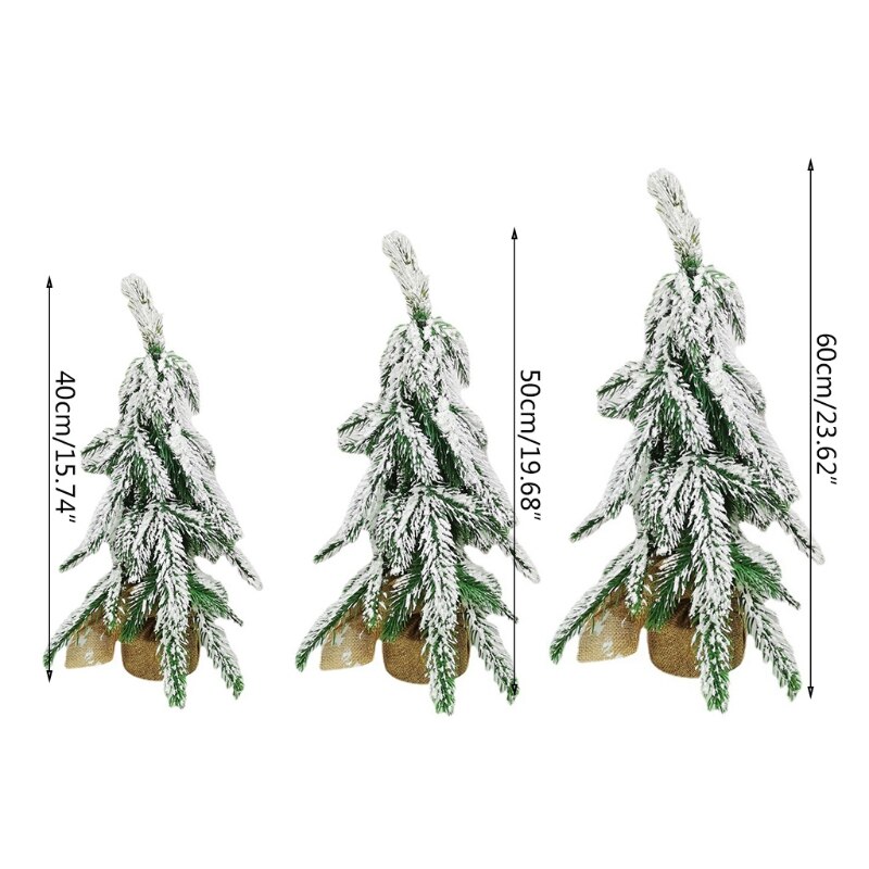 PE Simulation Cedar Snow Falling Artificial Xmas Tree Decor 2022New Year Ornament for Christmas Party Indoor Home Office