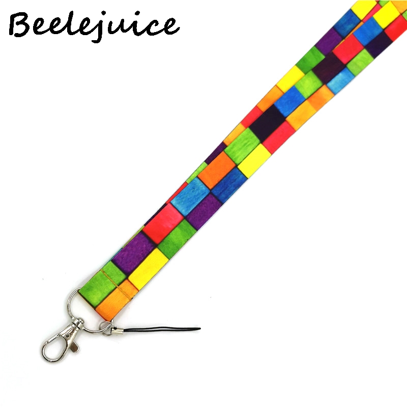 Arcobaleno reticolo Cinghia del Collo Della Cordicella portachiavi Cinghia Del Telefono mobile ID distintivo titolare Corda Catena Chiave Portachiavi cosplay Accessori Regali