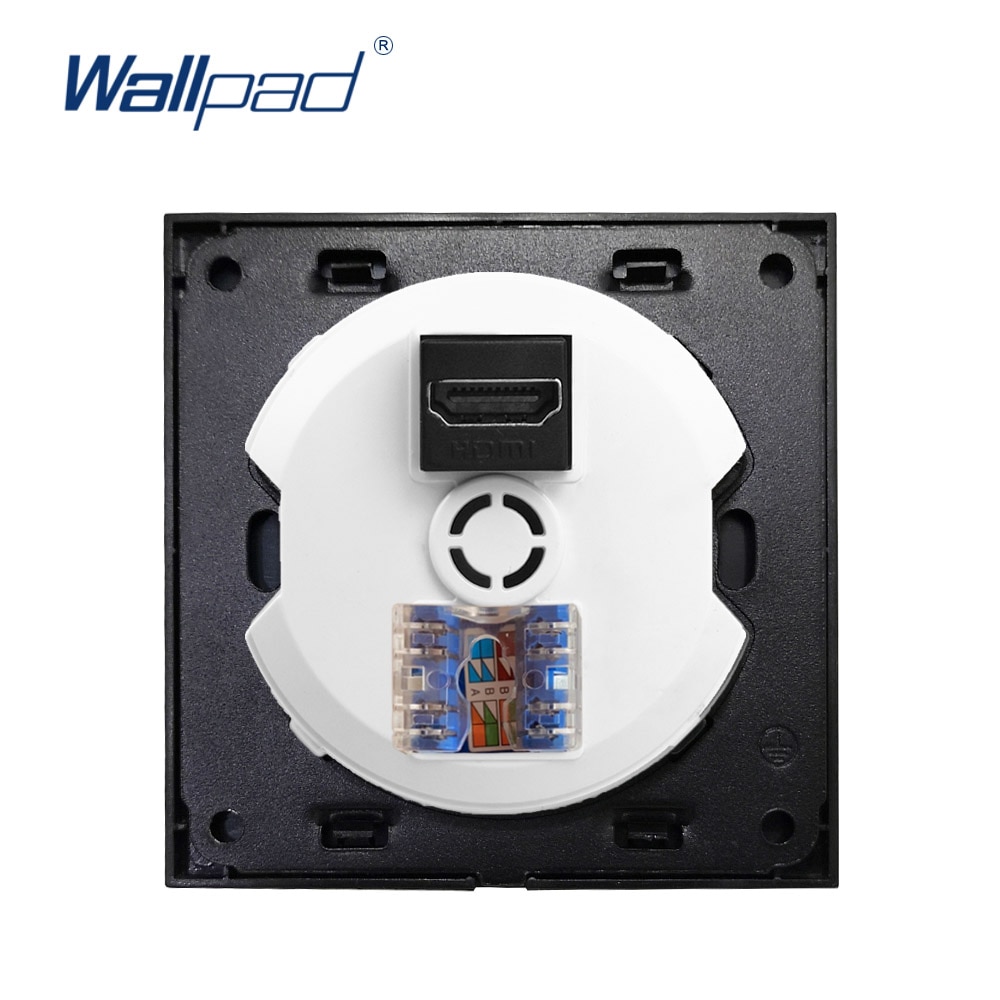 Wallpad HDMI DATA CAT6 Network Ethernet Socket For Data Transmission Crystal Glass Panel Wall Power Socket Outlet