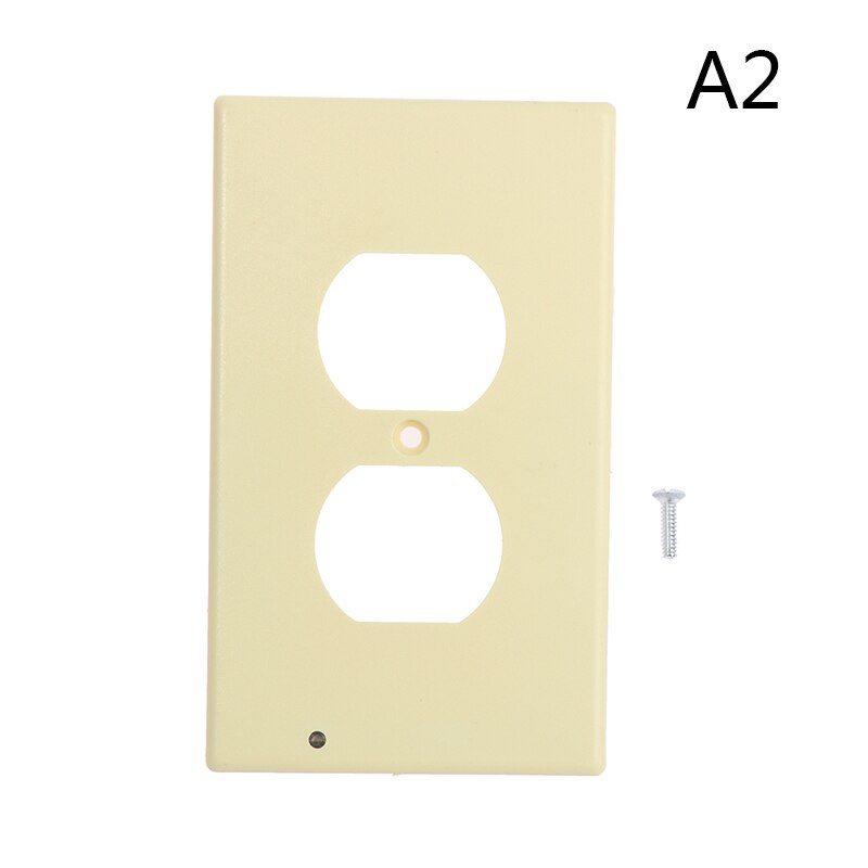 1PC Outlet Wall Plate With LED Night Lights Outlet Cover Duplex Wall Plate: A2