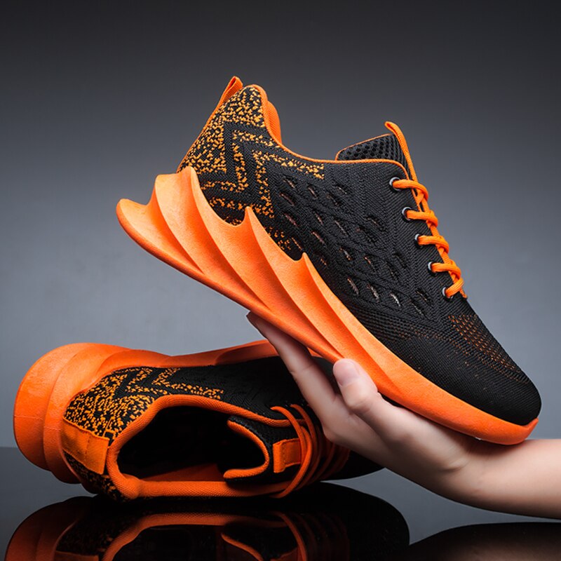 Baskets pour Jogging en maille respirante pour homme, chaussures squelette, collection décontracté, collection à lacets