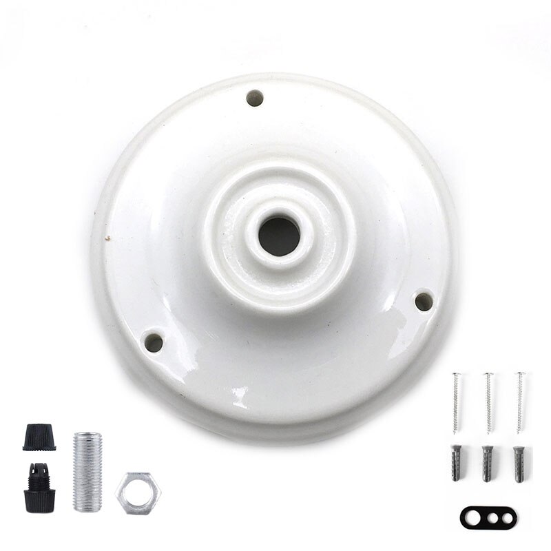 Ceramic Ceiling Pan Pendant Lamp Disc Ceiling Fixed Lamp Base Table Lamp Round Seat Lighting Accessories: White