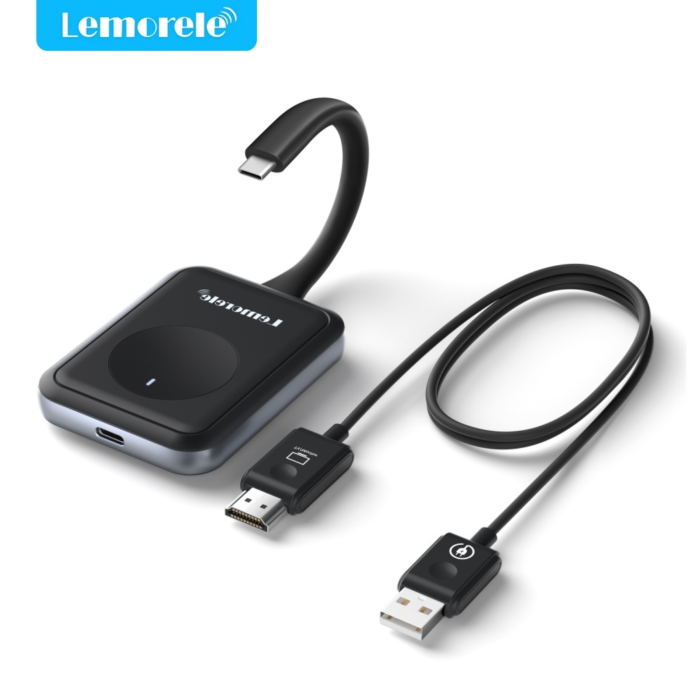 Lemorele 5G 50m Wireless Transmitter Receiver Kit 1080P Plug and Play Video Transceiver For HDTV PC Camera Monitor Projector
