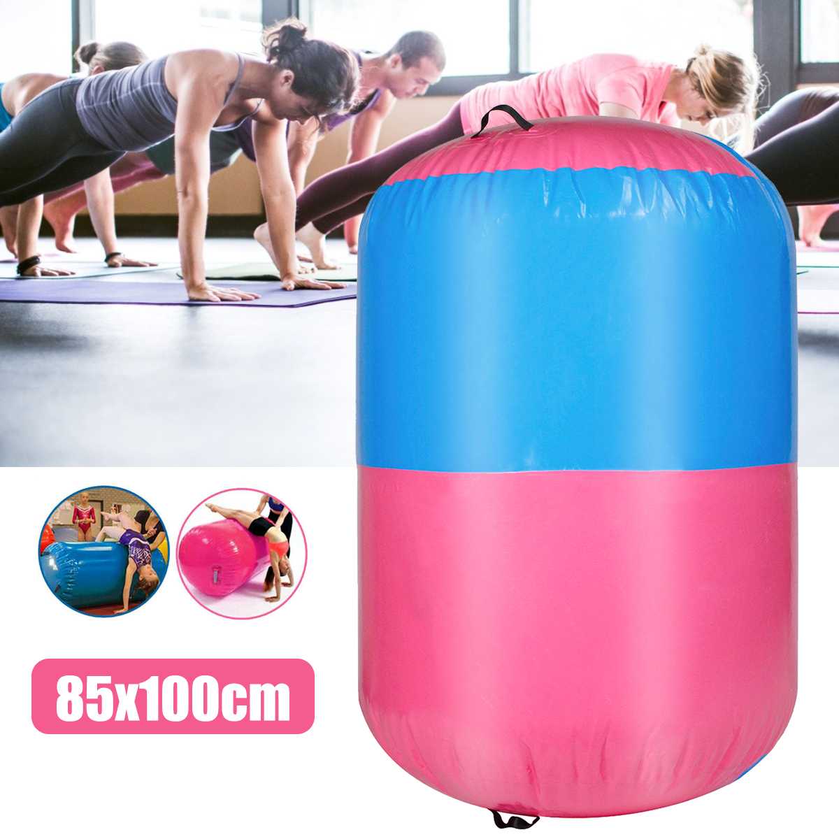 100x85cm Inflatable Airtrack Air Mat Home Roller Small Airtrack Gymnastics Mat Cylinder Gym Training Sport Fitness Air Barrel