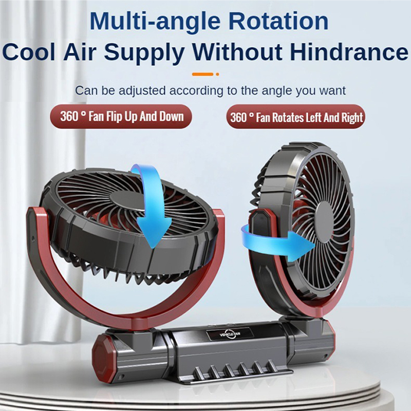 Ventilateur de voiture à 3 vitesses, réglable à 360 °, simple ou double tête, ventilateur d'air, automobile, électrique, USB, silencieux, bureau à domicile, bureau et voiture